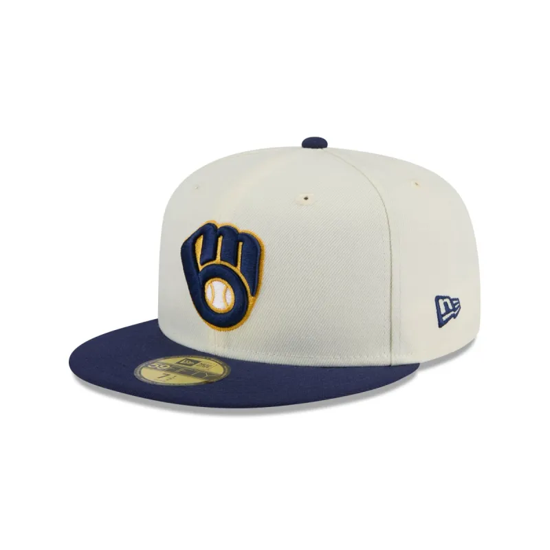 Milwaukee Brewers Chrome 59FIFTY Fitted Hat sold by New Era
