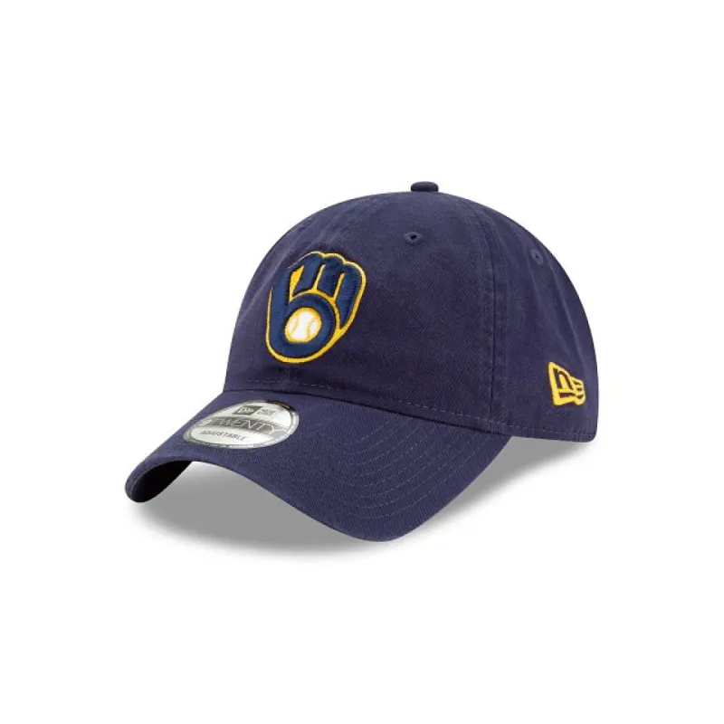 Milwaukee Brewers Core Classic Blue 9TWENTY Adjustable Hat sold by New Era