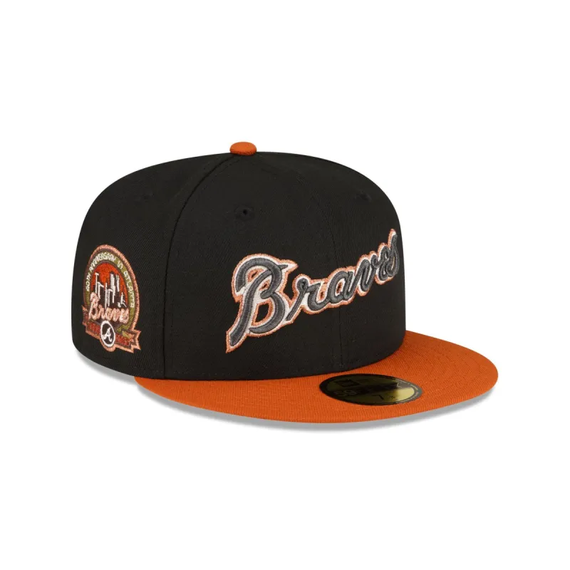 Just Caps Rust Orange Atlanta Braves 59FIFTY Fitted Hat made by New Era