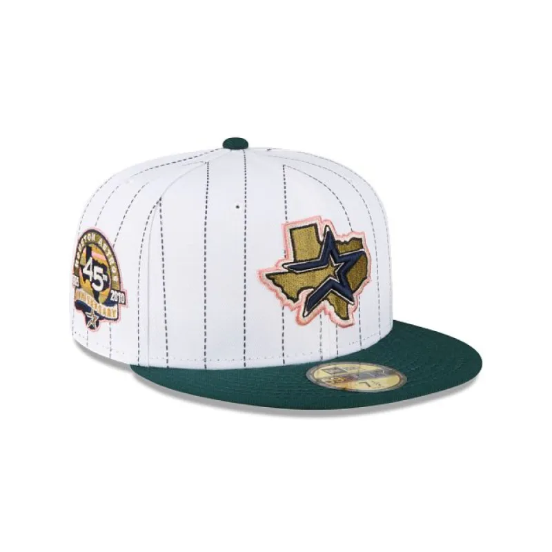 Just Caps White Pinstripe Houston Astros 59FIFTY Fitted sold by New Era