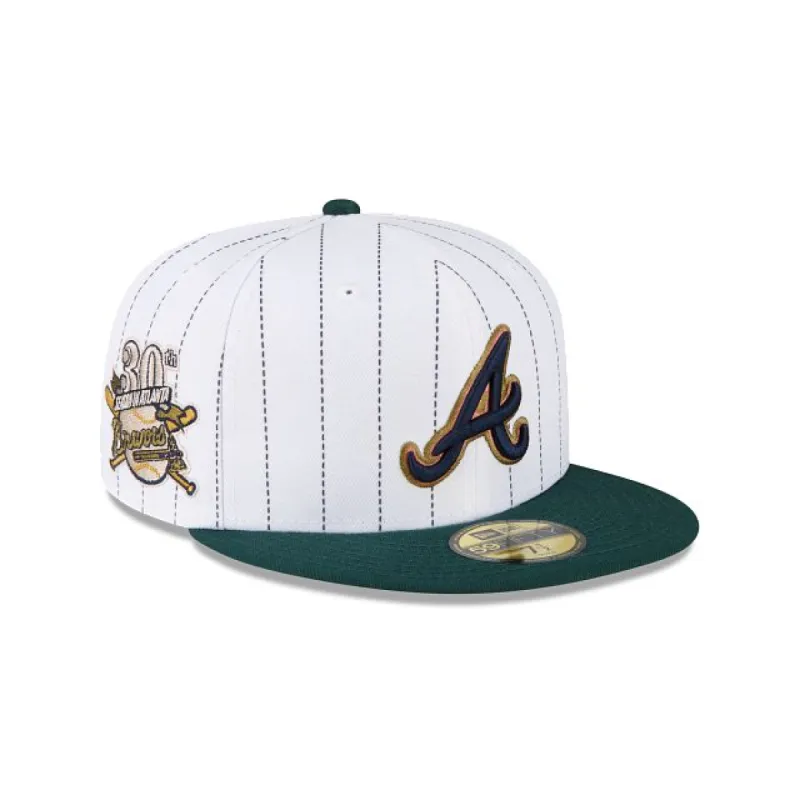 Just Caps White Pinstripe Atlanta Braves 59FIFTY Fitted sold by New Era