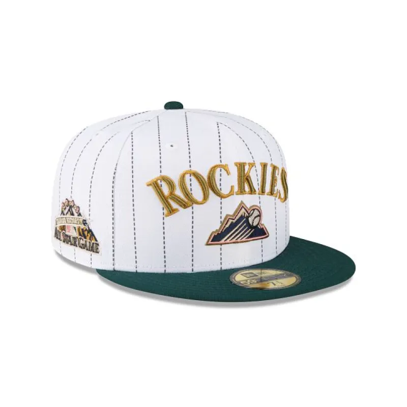 Just Caps White Pinstripe Colorado Rockies 59FIFTY Fitted sold by New Era