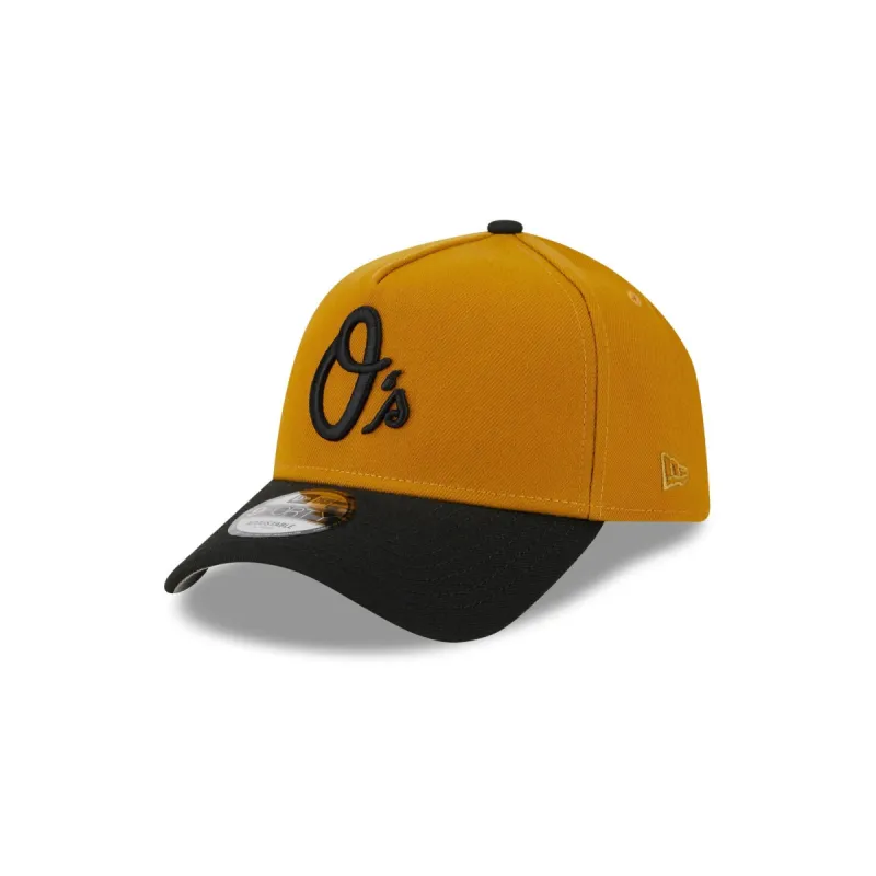 Baltimore Orioles Rustic Fall 9FORTY A-Frame Snapback Hat sold by New Era