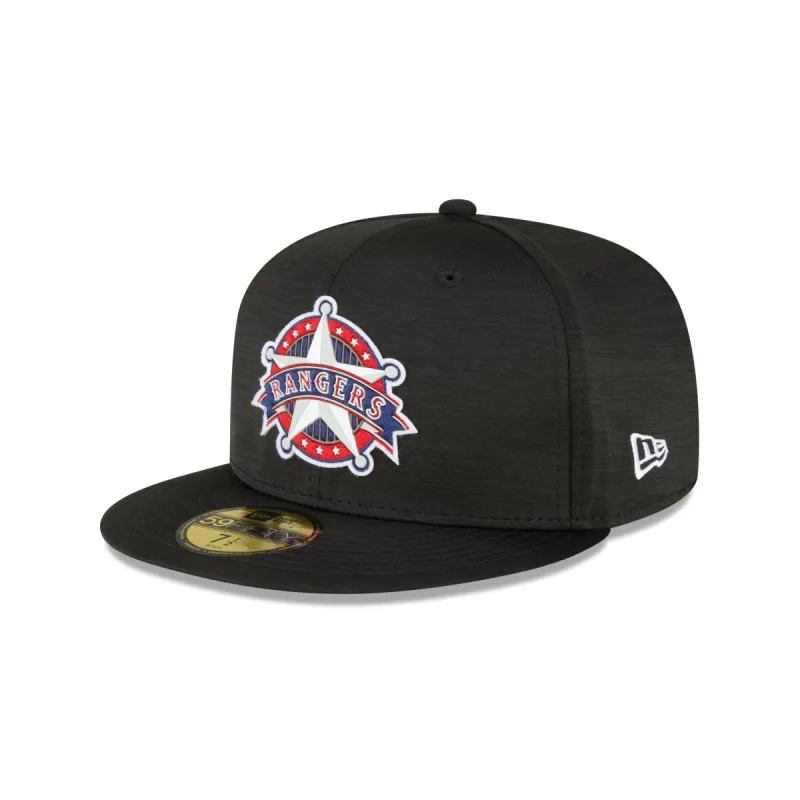 Texas Rangers 2023 Clubhouse Black 59FIFTY Fitted Hat sold by New Era