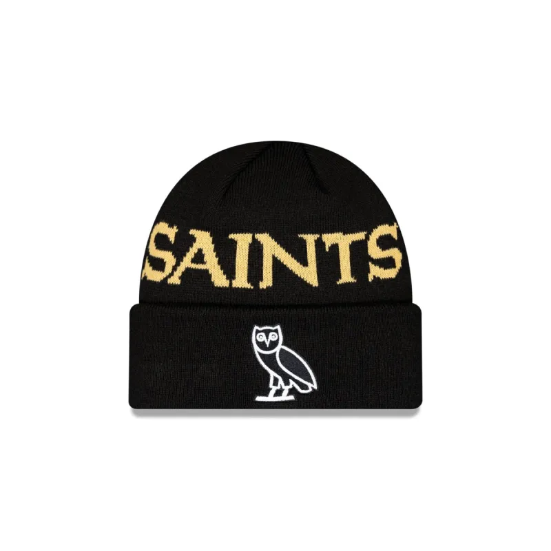 OVO X New Orleans Saints Cuff Knit Hat sold by New Era