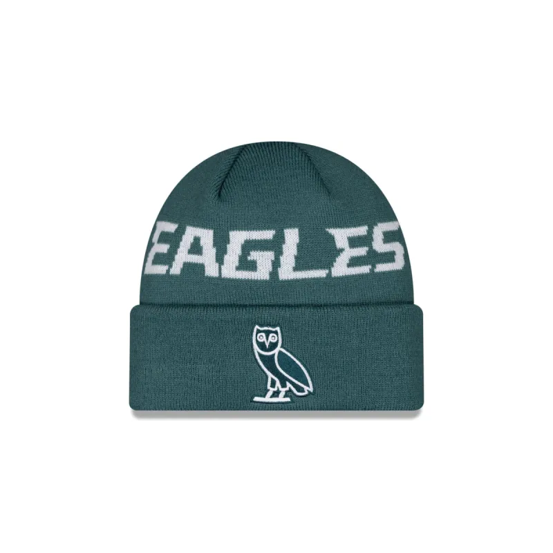 OVO X Philadelphia Eagles Cuff Knit Hat sold by New Era