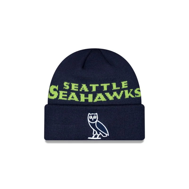 OVO X Seattle Seahawks Cuff Knit Hat sold by New Era
