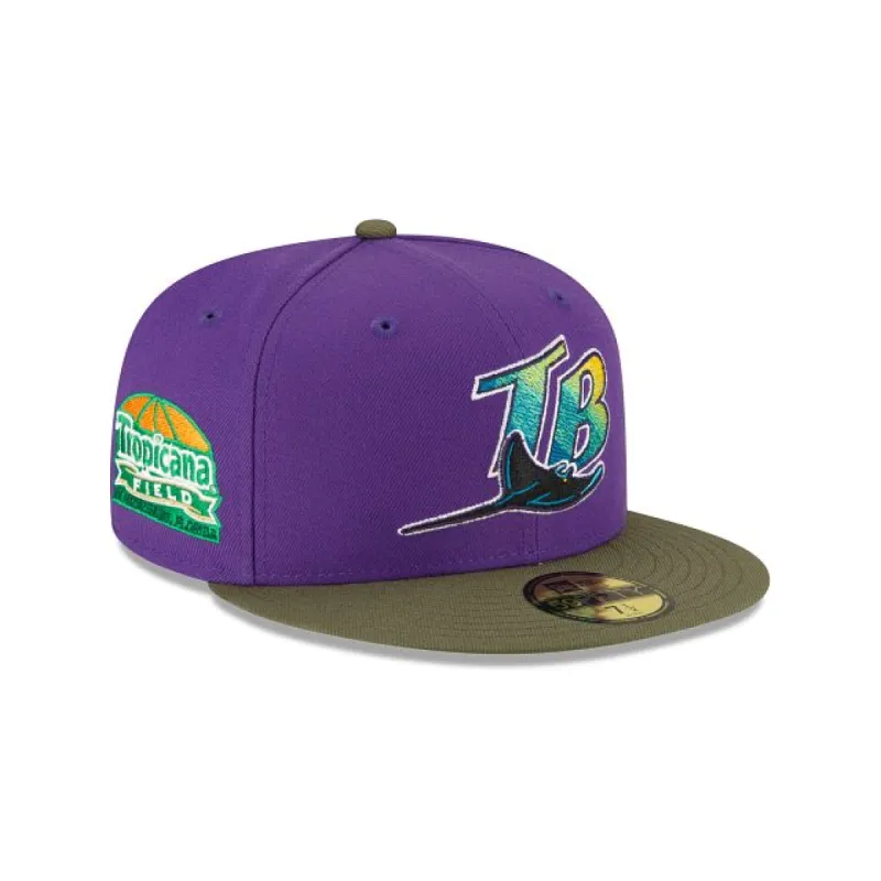 Just Caps Dark Forest Visor Tampa Bay Rays 59FIFTY Fitted Hat sold by New Era