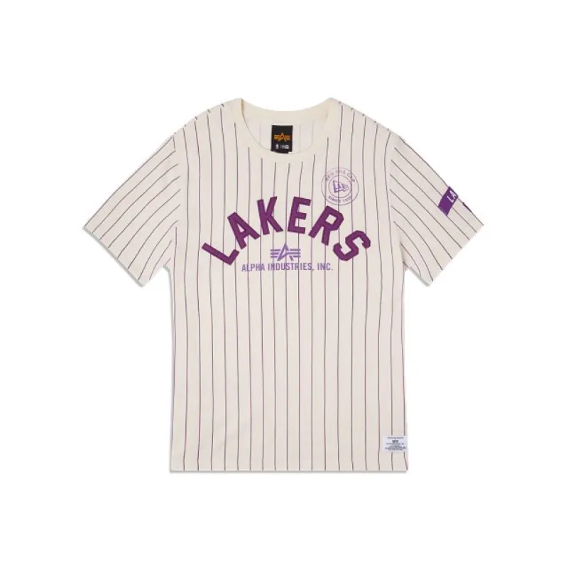 Alpha Industries X Los Angeles Lakers Striped T-Shirt sold by New Era