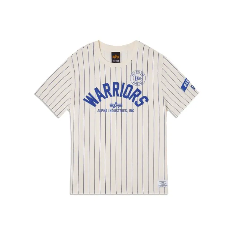 Alpha Industries X Golden State Warriors Striped T-Shirt sold by New Era
