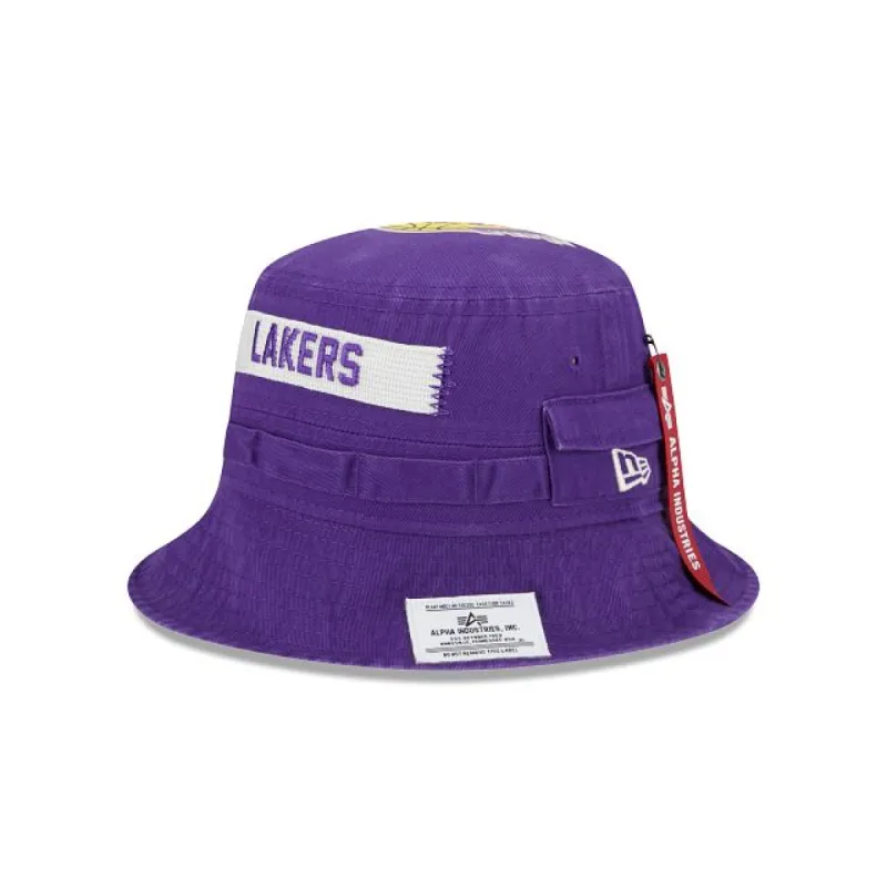Alpha Industries X Los Angeles Lakers Adventure Bucket Hat sold by New Era