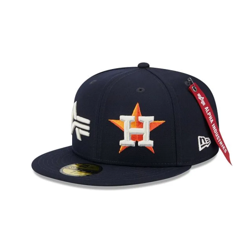Alpha Industries X Houston Astros Dual Logo 59FIFTY Fitted Hat made by New Era