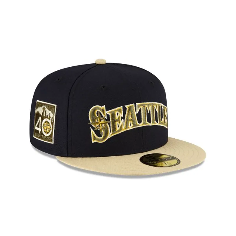 Just Caps Ivory Visor Seattle Mariners 59FIFTY Fitted Hat sold by New Era