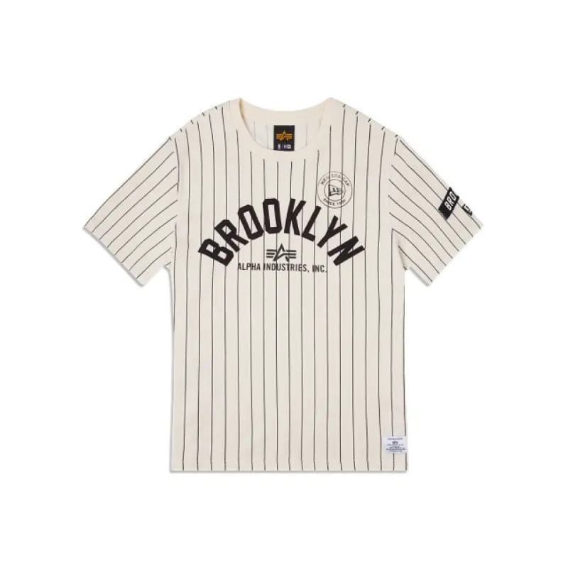Alpha Industries X Brooklyn Nets Striped T-Shirt sold by New Era