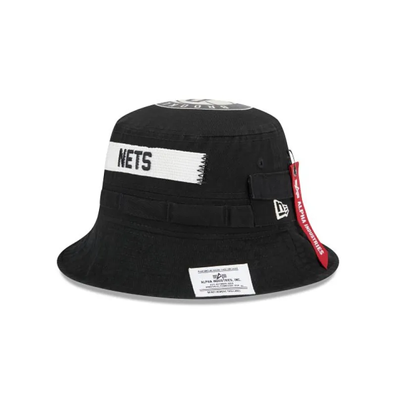 Alpha Industries X Brooklyn Nets Adventure Bucket Hat sold by New Era
