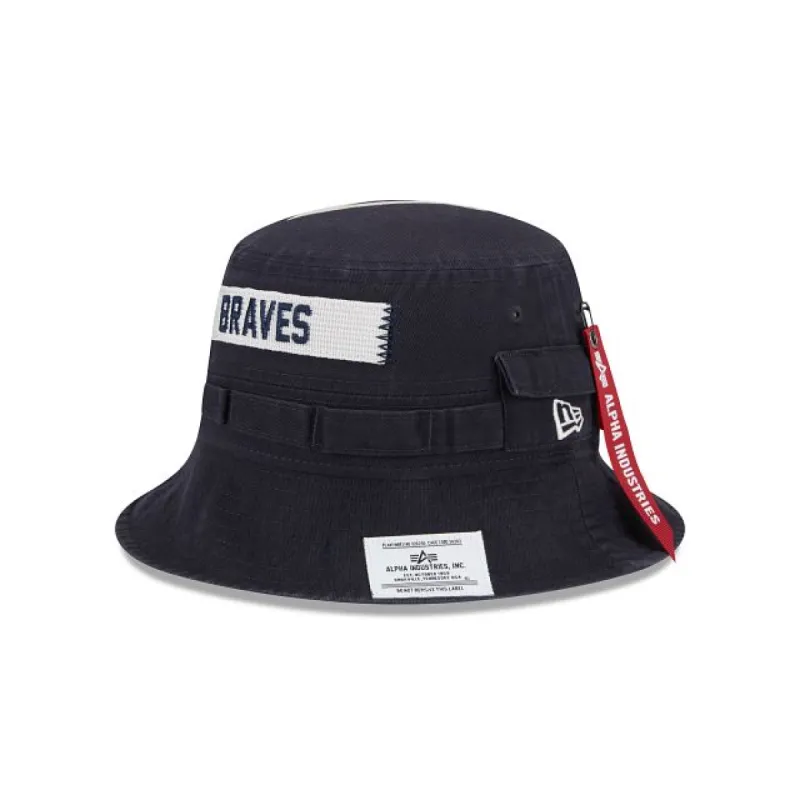 Alpha Industries X Atlanta Braves Adventure Bucket Hat sold by New Era