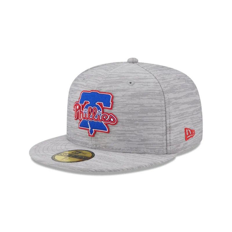 Philadelphia Phillies 2023 Clubhouse Gray 59FIFTY Fitted Hat sold by New Era