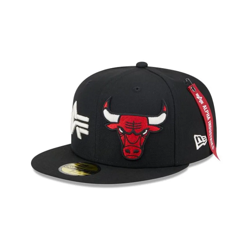 Alpha Industries X Chicago Bulls Dual Logo 59FIFTY Fitted Hat sold by New Era