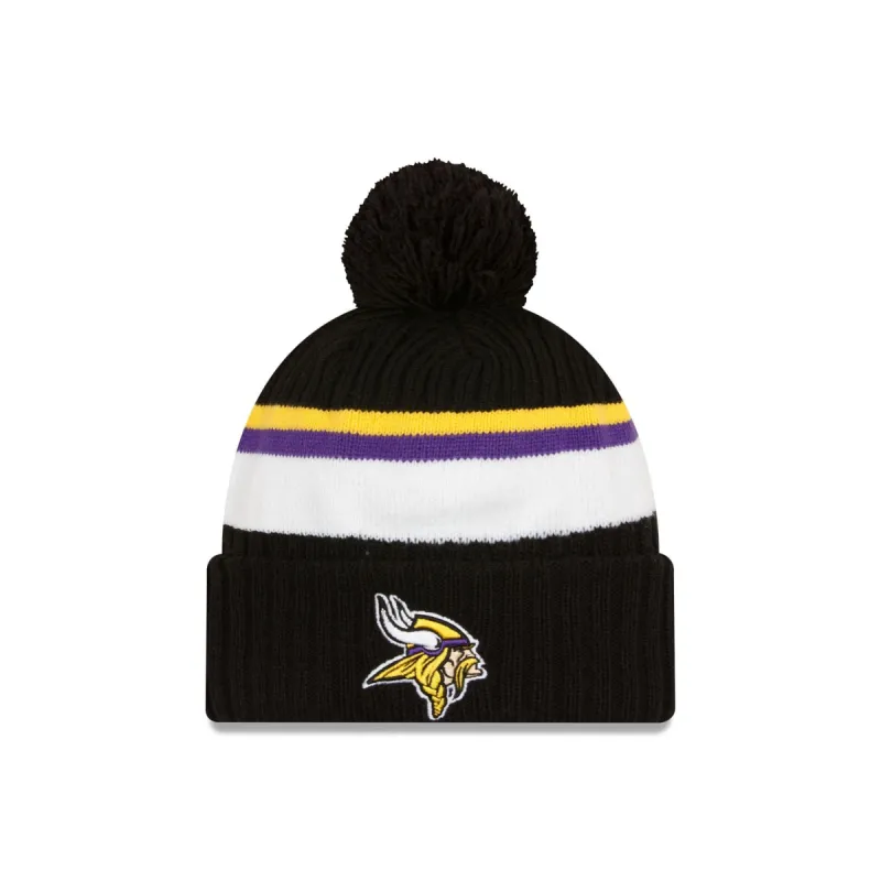 Minnesota Vikings 2023 Cold Weather Black Pom Knit Hat sold by New Era