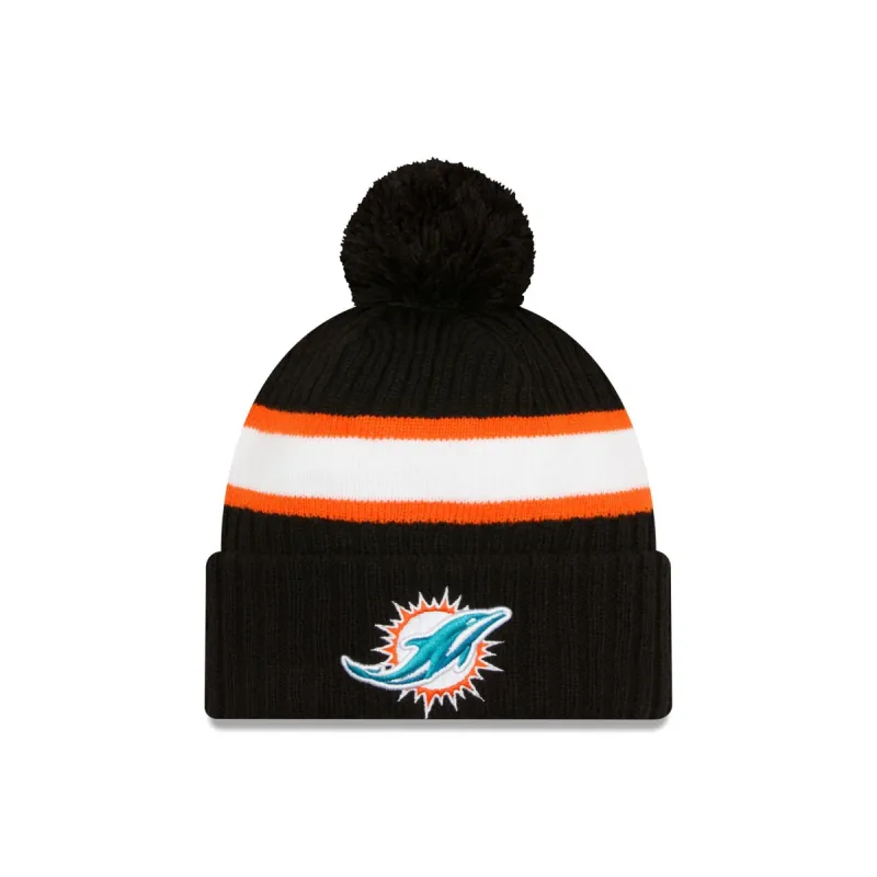 Miami Dolphins 2023 Cold Weather Black Pom Knit Hat sold by New Era