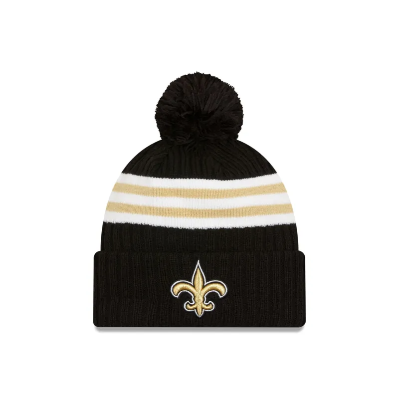 New Orleans Saints 2023 Cold Weather Black Pom Knit sold by New Era