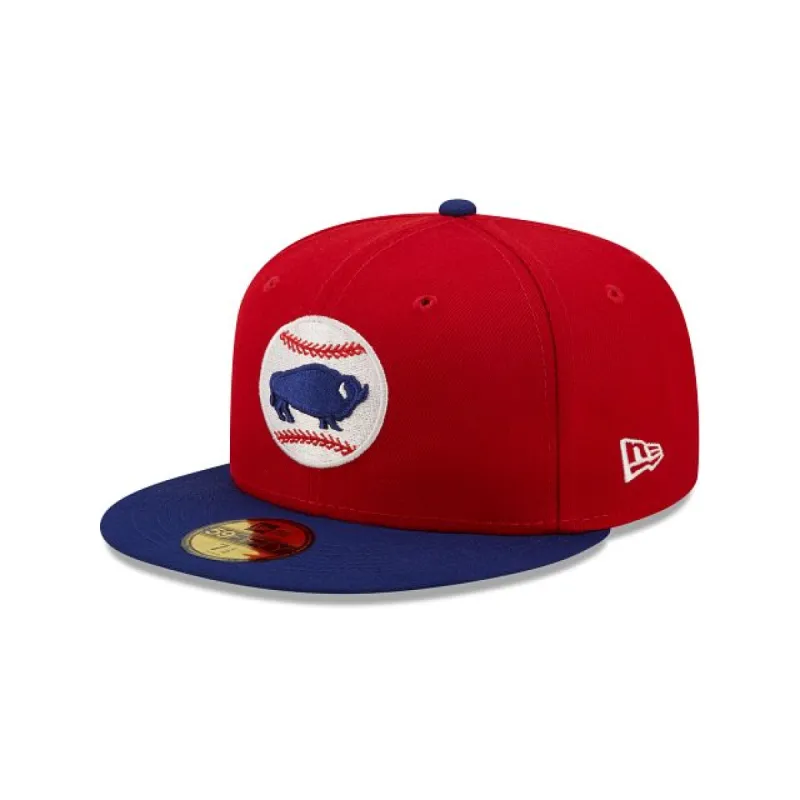 Buffalo Bisons Authentic Collection Red 59FIFTY Fitted Hat sold by New Era