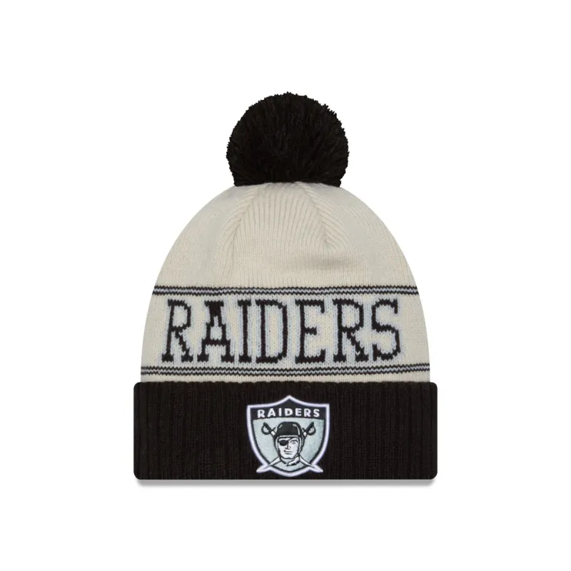 Las Vegas Raiders 2023 Cold Weather Historic Pom Knit Hat sold by New Era