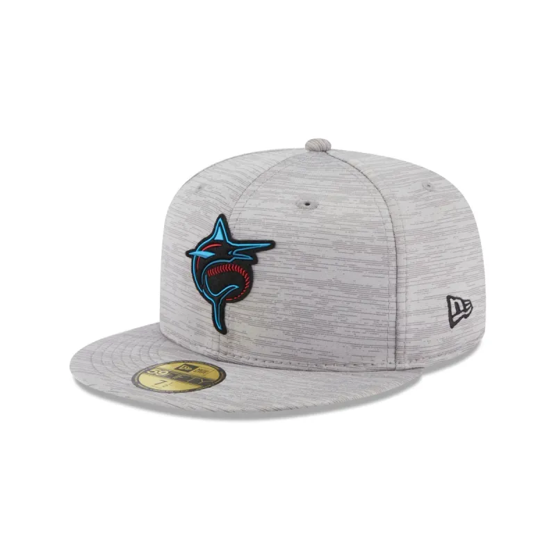 Miami Marlins 2023 Clubhouse Gray 59FIFTY Fitted Hat sold by New Era