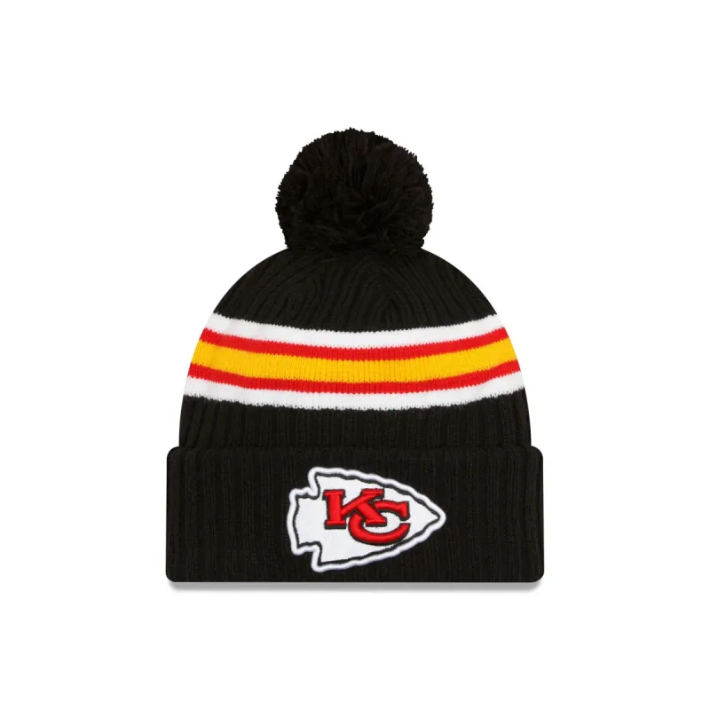 Kansas City Chiefs 2023 Cold Weather Black Pom Knit Hat sold by New Era