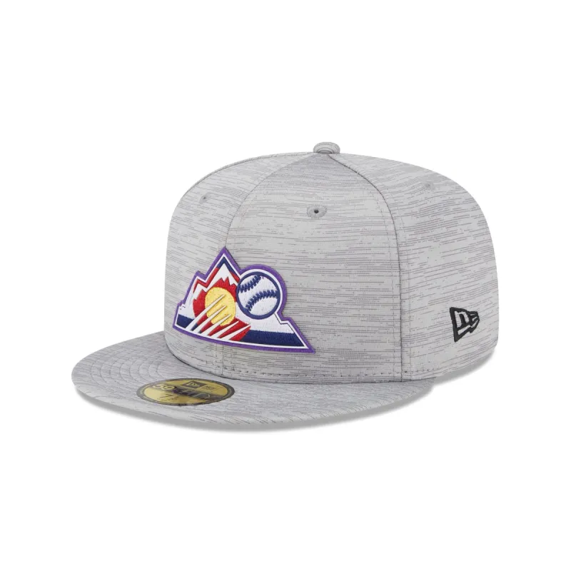 Colorado Rockies 2023 Clubhouse Gray 59FIFTY Fitted Hat sold by New Era