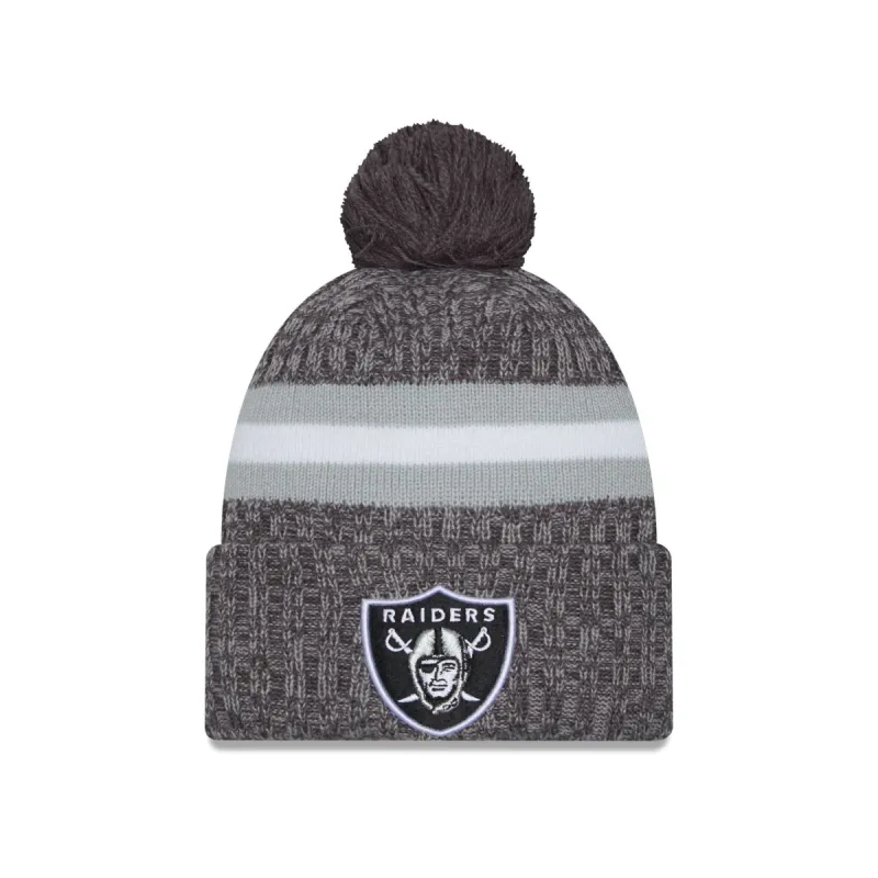 Las Vegas Raiders 2023 Cold Weather Gray Pom Knit Hat sold by New Era