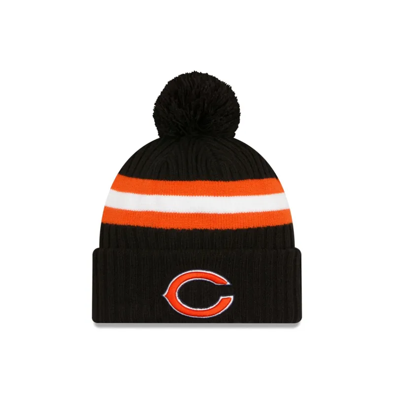 Chicago Bears 2023 Cold Weather Black Pom Knit Hat sold by New Era