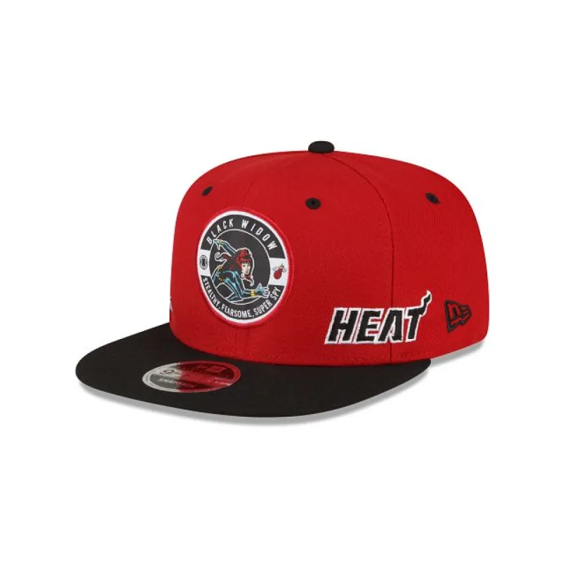 Marvel X Miami Heat Red 9FIFTY Snapback Hat made by New Era