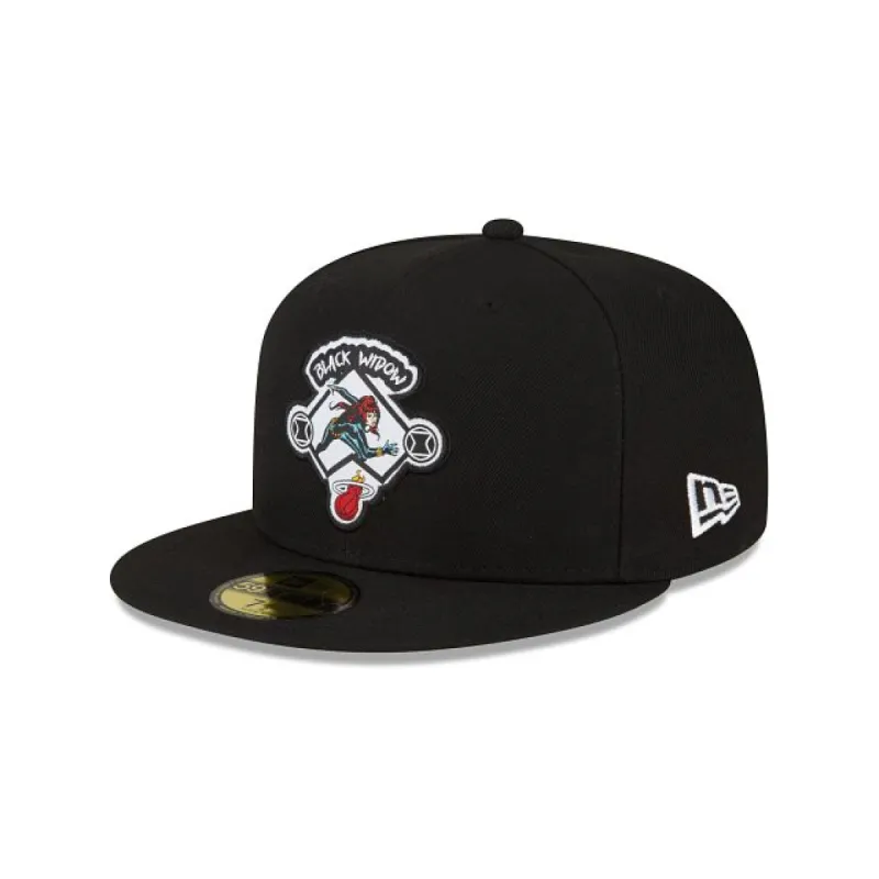 Marvel X Miami Heat Black 59FIFTY Fitted Hat sold by New Era