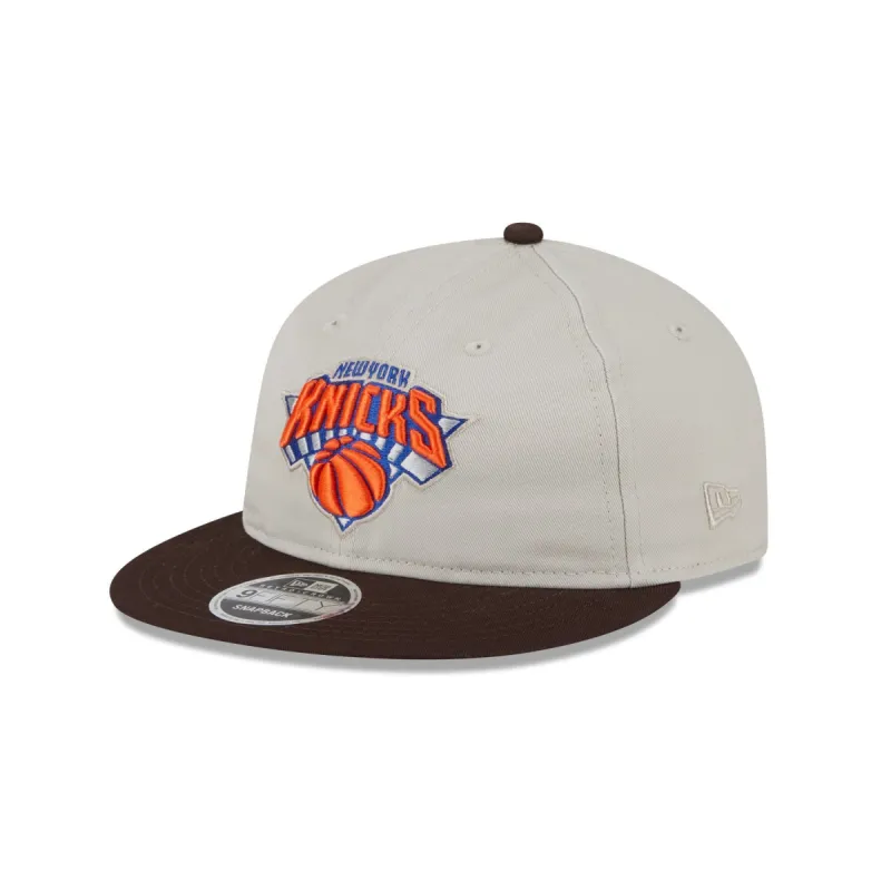New York Knicks Two Tone Taupe Retro Crown 9FIFTY Snapback Hat sold by New Era