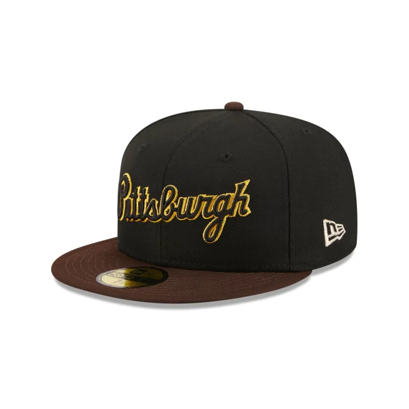 Pittsburgh Pirates Chocolate Visor 59FIFTY Fitted Hat sold by New Era