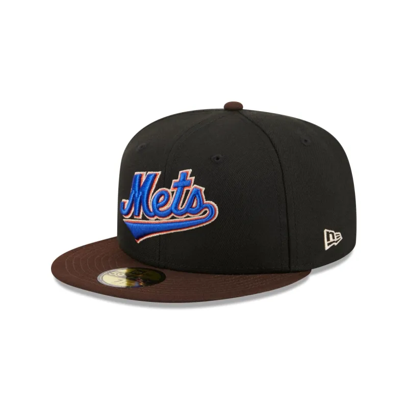 New York Mets Chocolate Visor 59FIFTY Fitted Hat sold by New Era