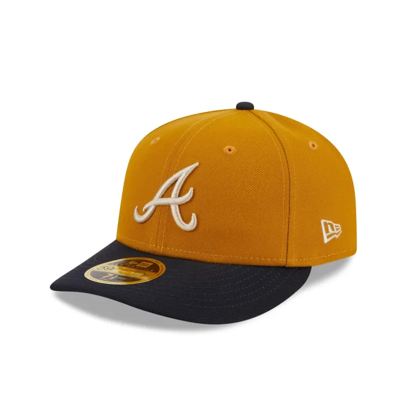 Atlanta Braves Vintage Gold Low Profile 59FIFTY Fitted Hat sold by New Era