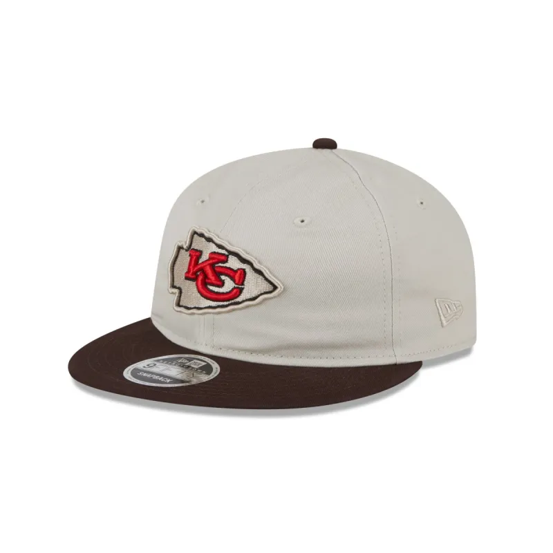 Kansas City Chiefs Two Tone Taupe Retro Crown 9FIFTY Snapback Hat sold by New Era