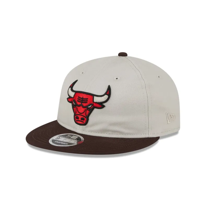 Chicago Bulls Two Tone Taupe Retro Crown 9FIFTY Snapback Hat sold by New Era