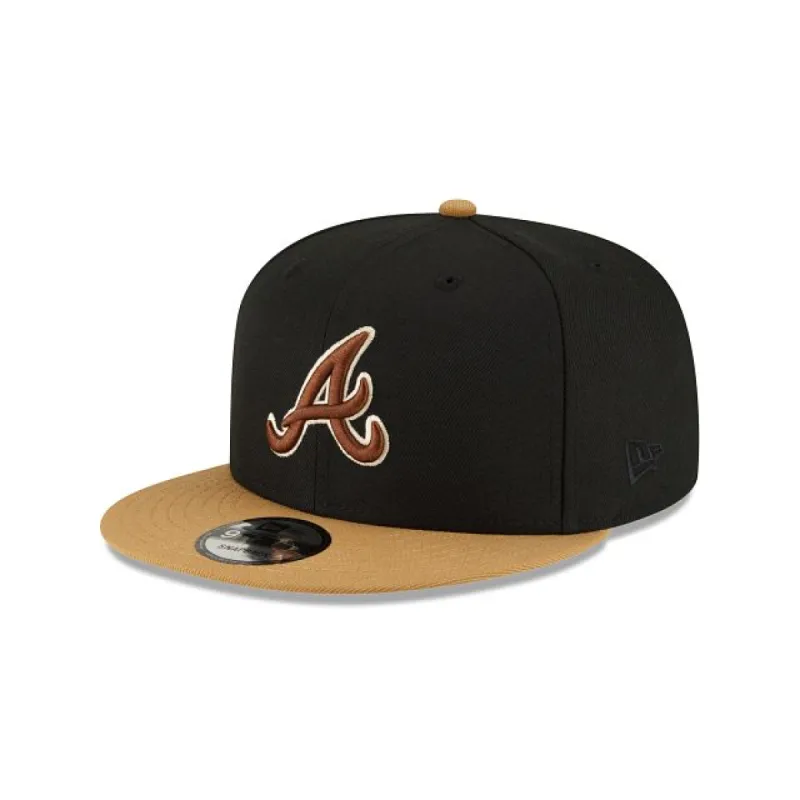 Atlanta Braves Jet Black 9FIFTY Snapback Hat sold by New Era
