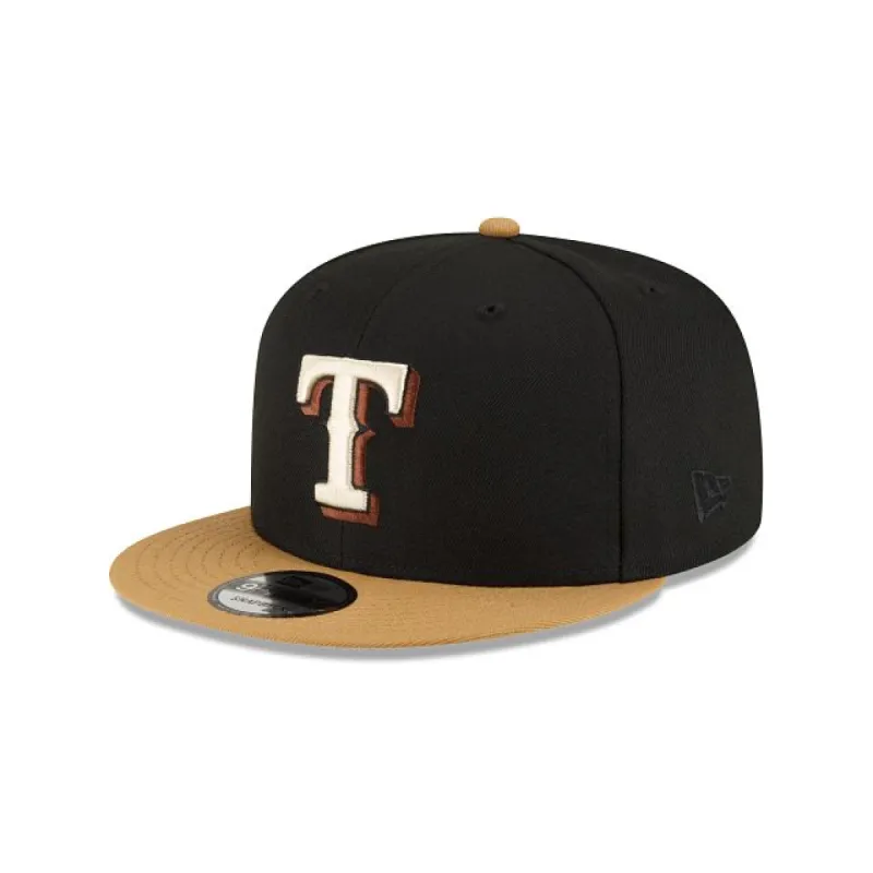 Texas Rangers Jet Black 9FIFTY Snapback Hat sold by New Era
