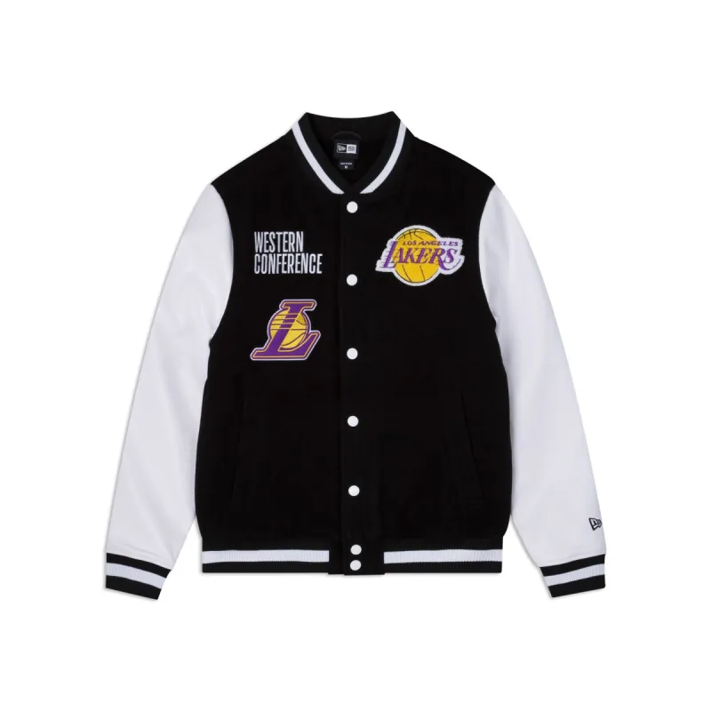Los Angeles Lakers Black Varsity Jacket sold by New Era