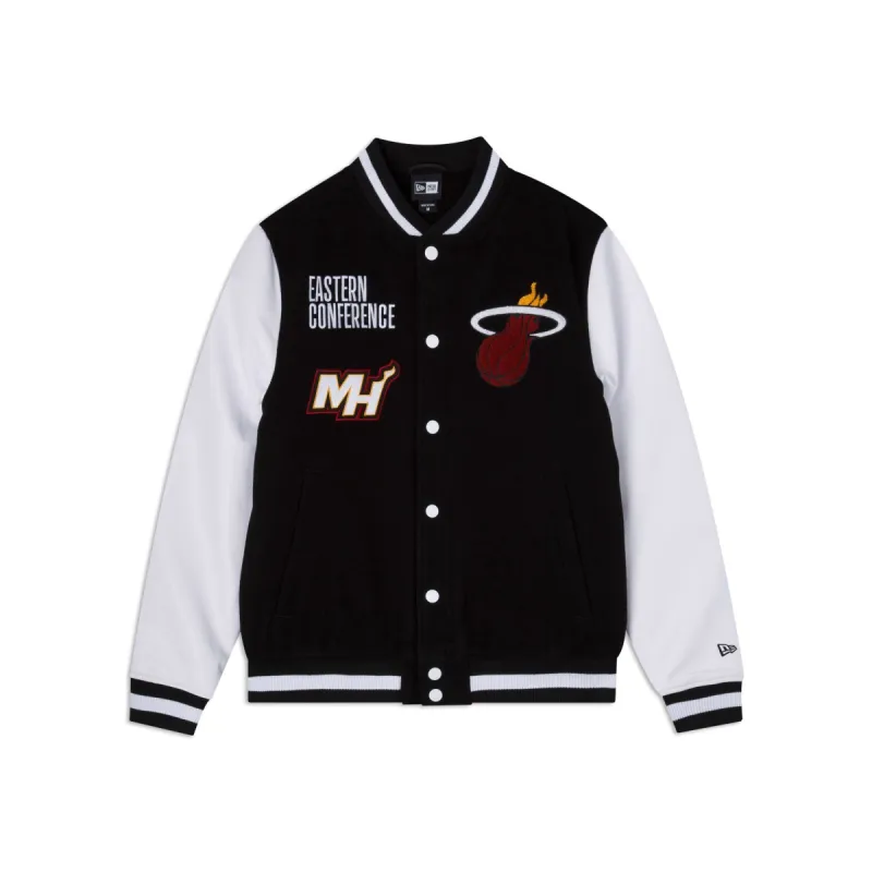 Miami Heat Black Varsity Jacket sold by New Era