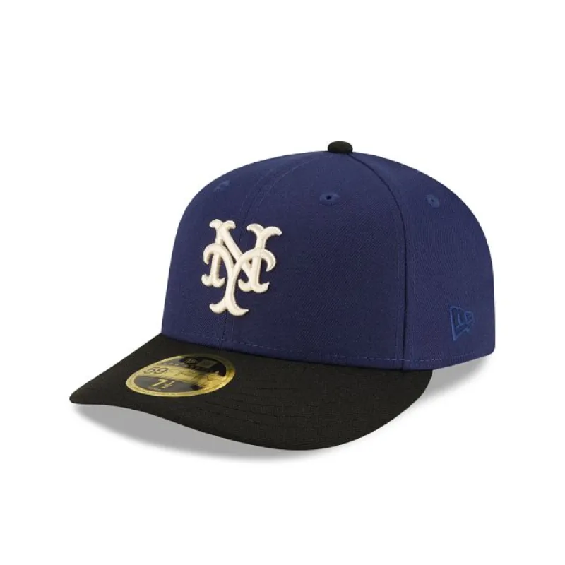 New York Mets Navy Low Profile 59FIFTY Fitted Hat sold by New Era