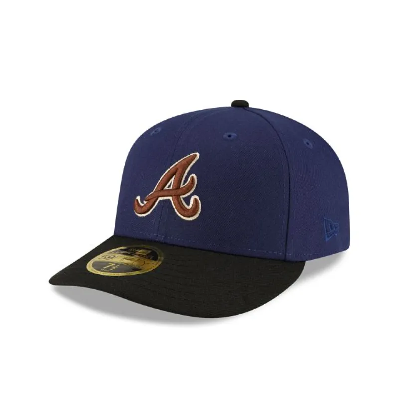 Atlanta Braves Navy Low Profile 59FIFTY Fitted Hat sold by New Era