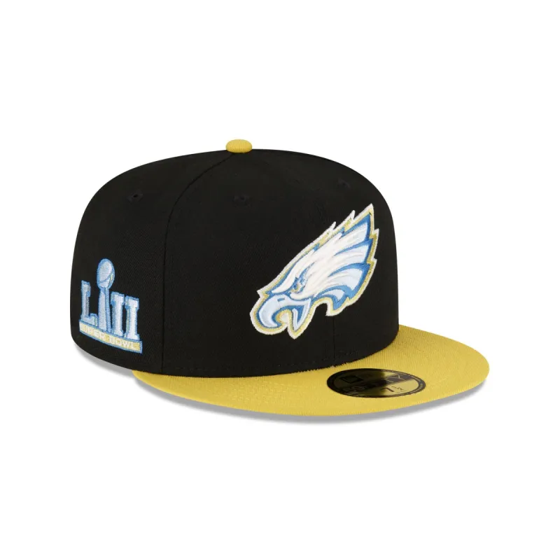 Philadelphia Eagles Chartreuse Visor 59FIFTY Fitted Hat sold by New Era