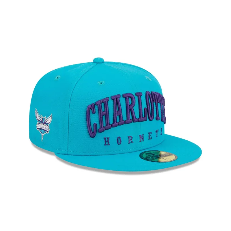 Charlotte Hornets Sport Night Wordmark 59FIFTY Fitted Hat sold by New Era