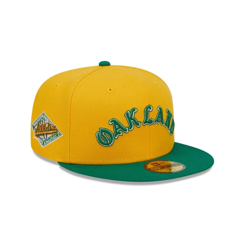 Oakland Athletics Retro Jersey Script 59FIFTY Fitted Hat sold by New Era