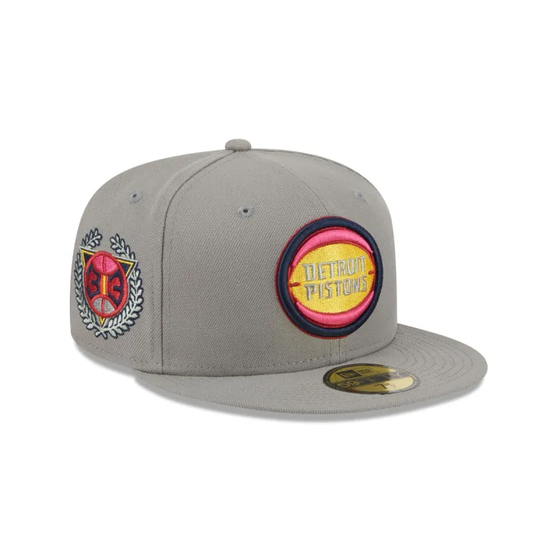 Detroit Pistons Color Pack Gray 59FIFTY Fitted Hat sold by New Era